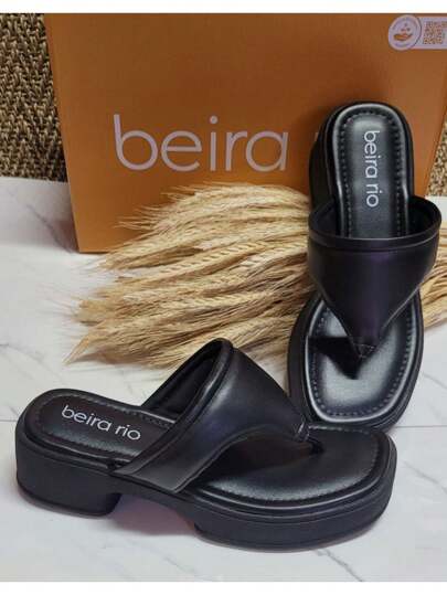 Sandália Flat Chinelo Dedo salto alto Levinha Moda Feminina