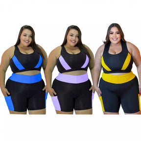 Kit 3 Conjuntos Fitness Plus Size