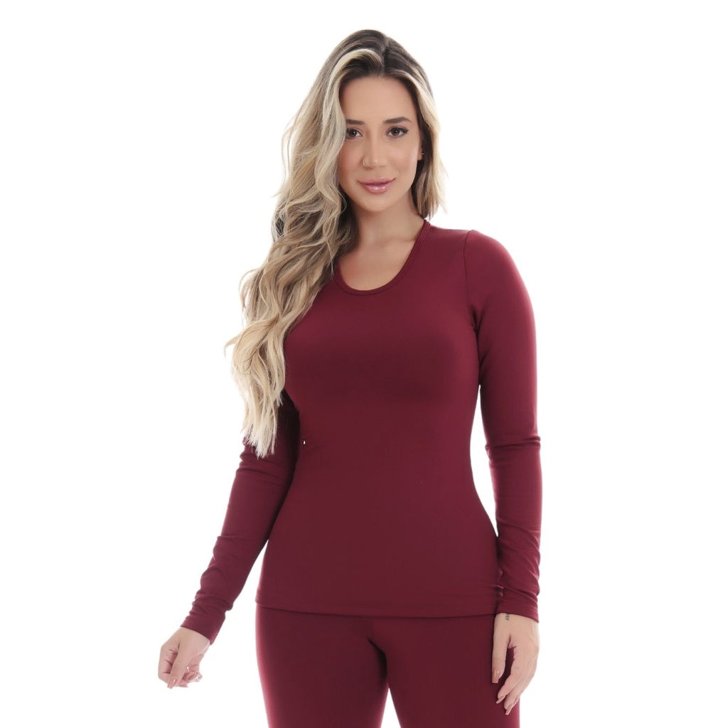 Blusa Termica Flanelada Feminina de Inverno Quentinha