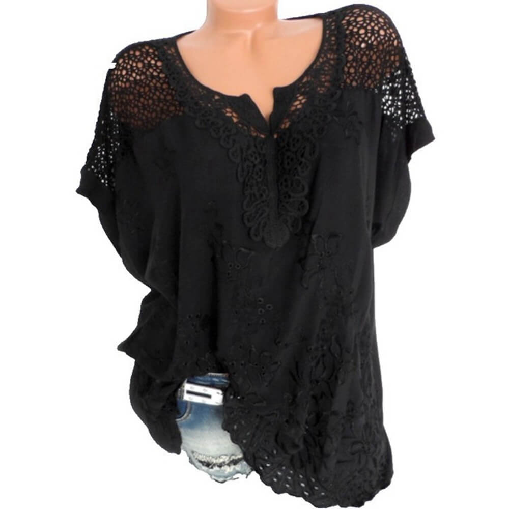 Blusa de Casimira com Detalhes em Renda Lantana