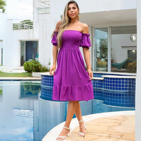 Vestido Ciganinha Curto Flare Elastex