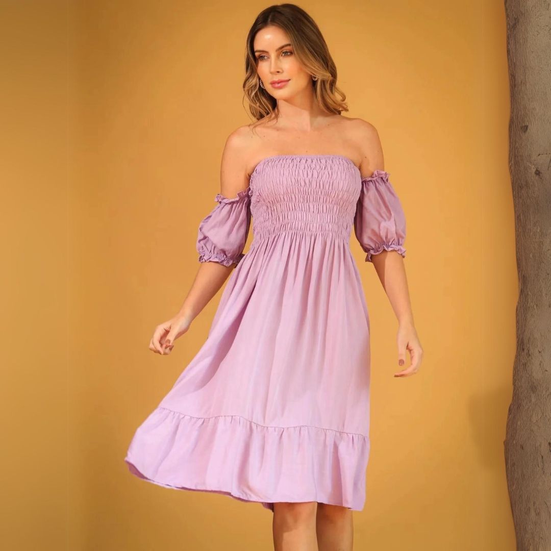 Vestido Ciganinha Curto Flare Elastex