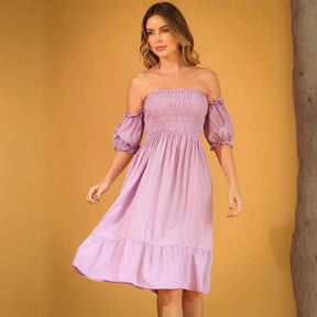 Vestido Ciganinha Curto Flare Elastex