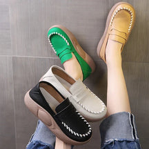 Mocassim feminino Plataforma Couro - Vanessa - La Pupina