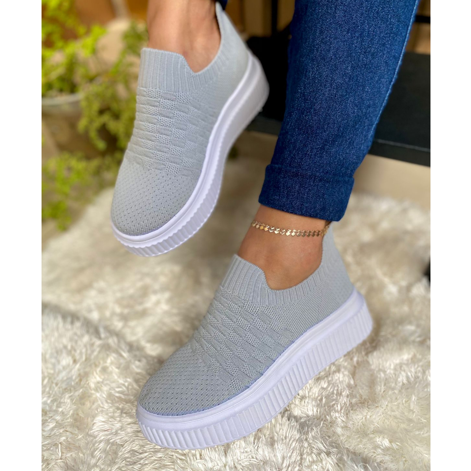 Tênis Feminino Plataforma slip on Casual Blogueirinha