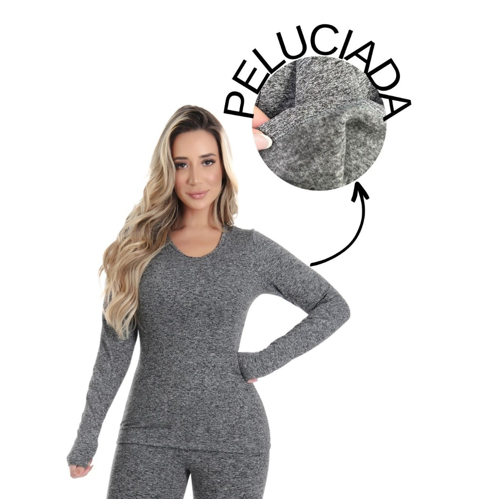 Blusa Termica Flanelada Feminina de Inverno Quentinha