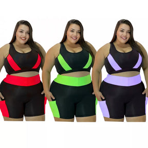 Kit 3 Conjuntos Fitness Plus Size