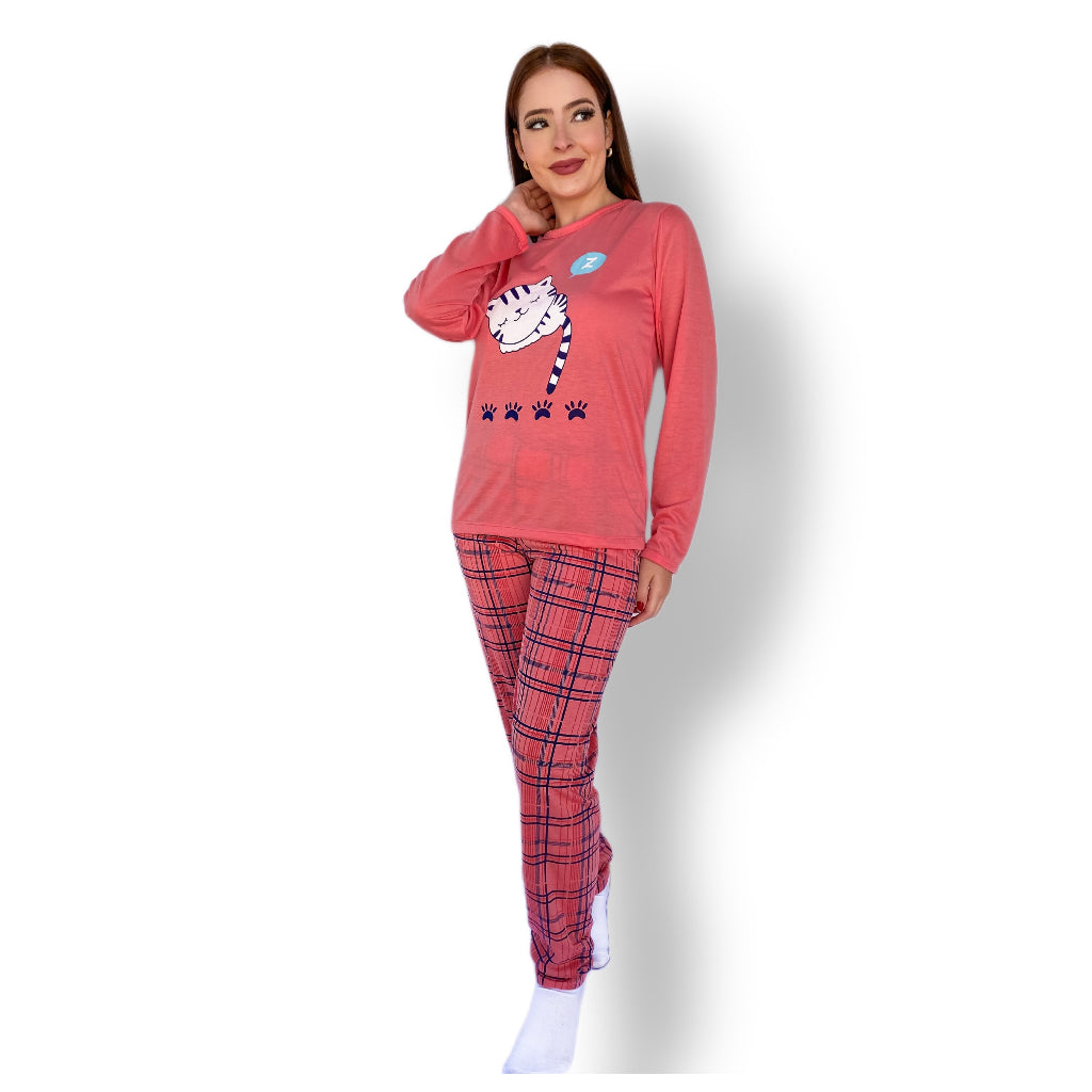 Pijama de Frio Feminino Longo - Conforto e Estilo para o Inverno - La Pupina