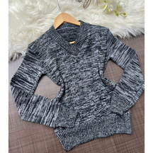 Blusa de Frio Feminina Gola V de Tricô Suéter Casaquinho