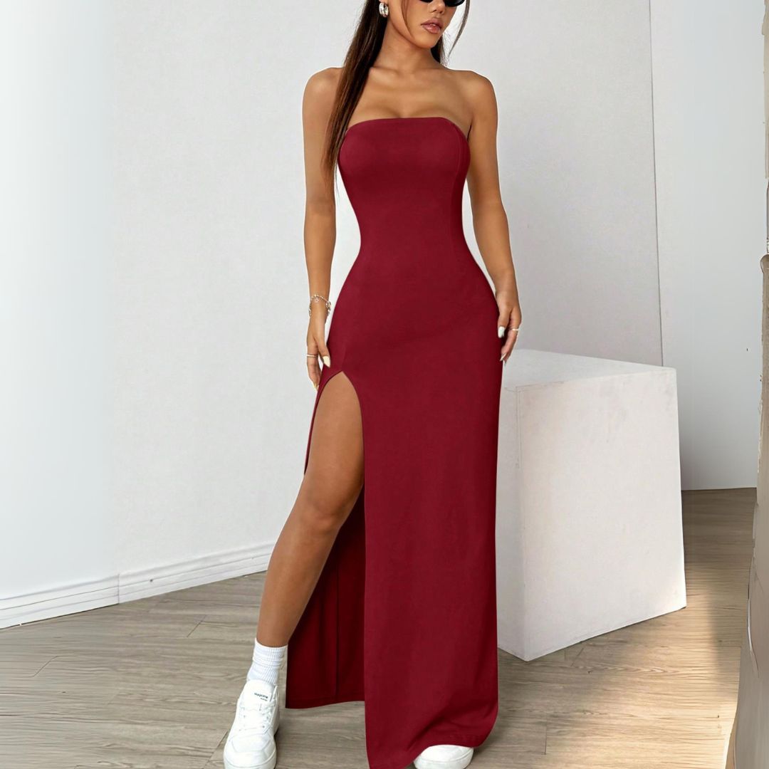 Vestido Feminino com Fenda na Coxa - Juliene