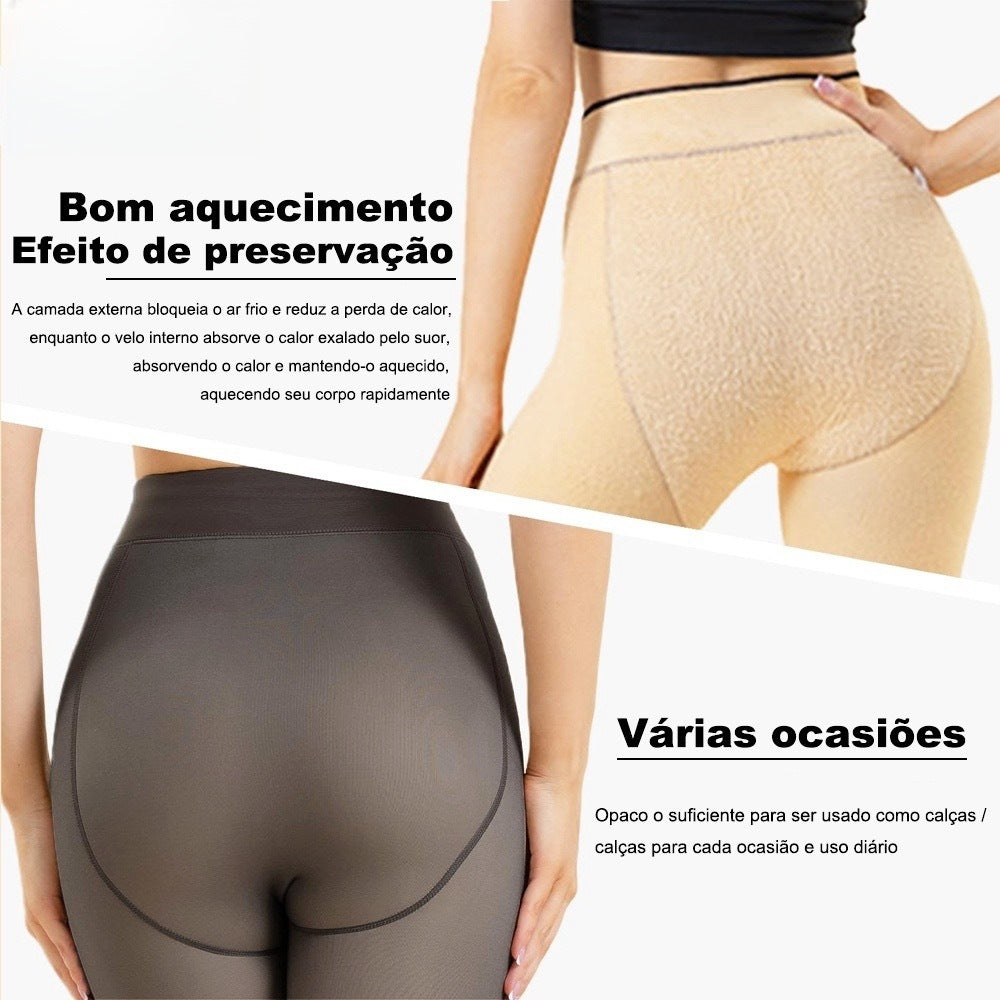 Meia-Calça Translúcida / Fina/ Térmica /Legging / Quente Inverno Feminina Com pé Fio 40