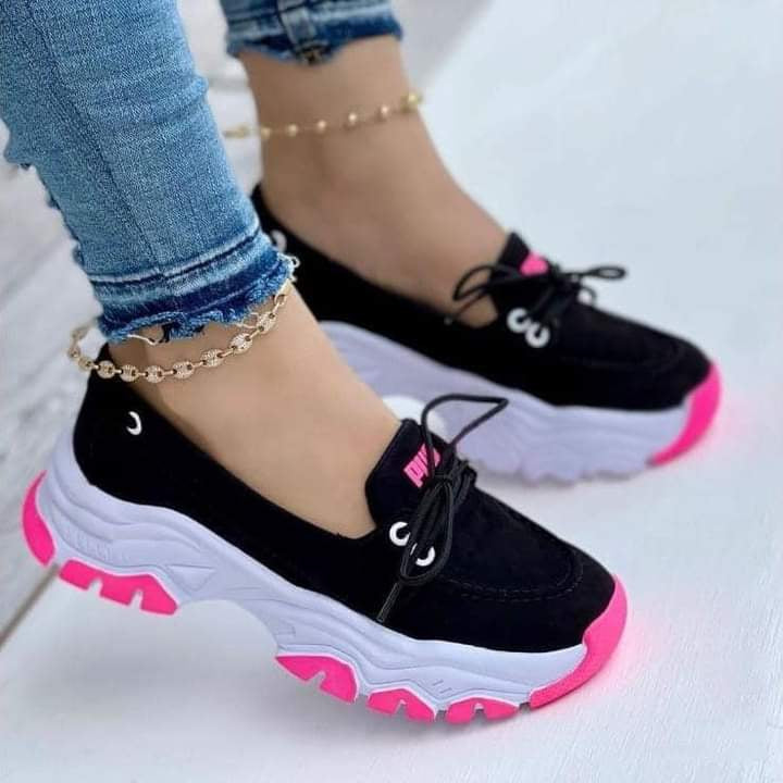 Mocassim Sapatilha Feminino Plataforma Tratorada