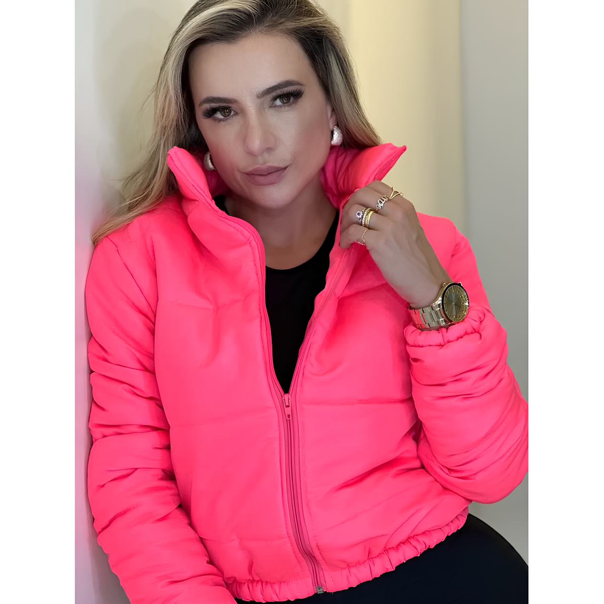 Jaqueta Puffer Feminina Bobojaco Estilo Blogueira