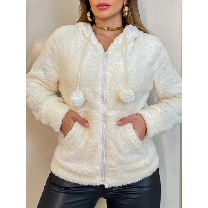 Blusa de Frio Feminino Pelinho Pompom - La Pupina