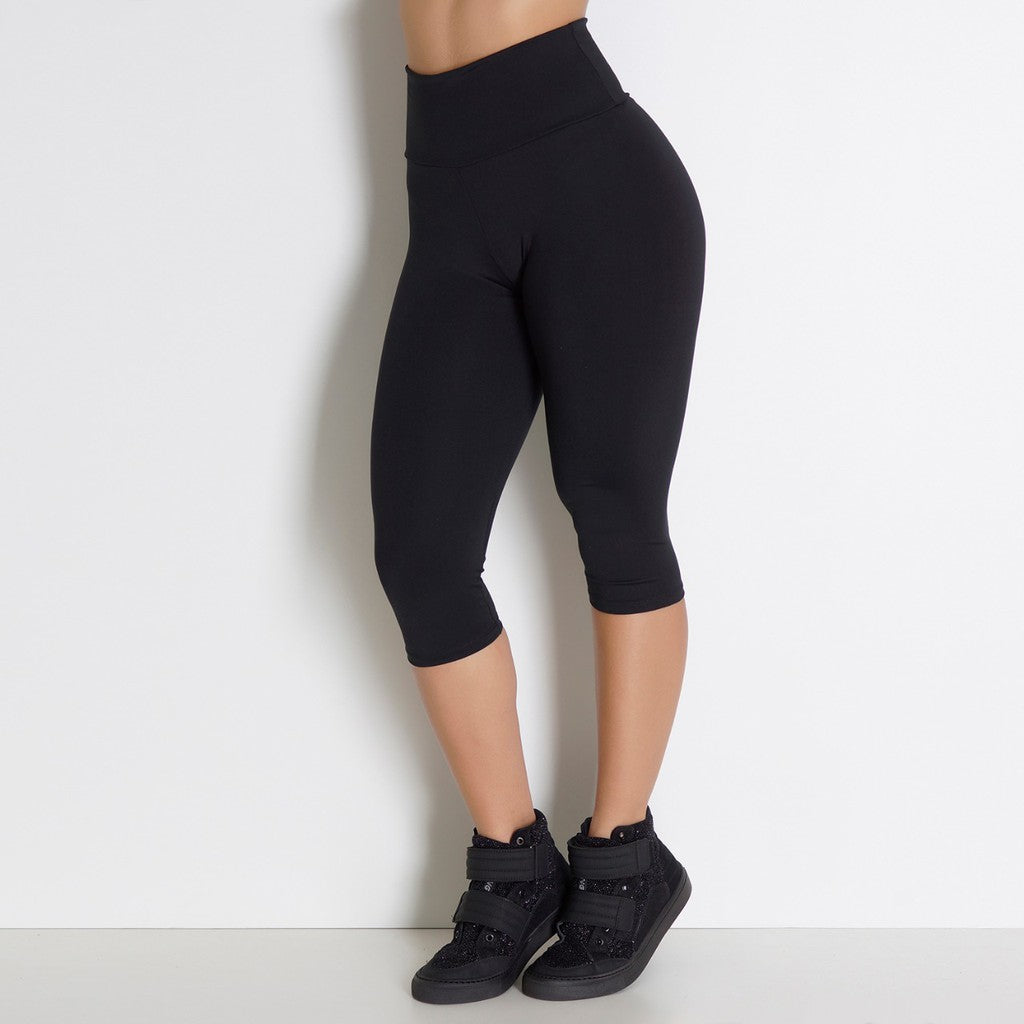 Kit 2 Calça Legging Corsário Cintura Alta Feminina Academia Fitness Lisa