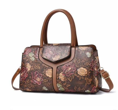 Bolsa Feminina de Couro Floral - Moiza